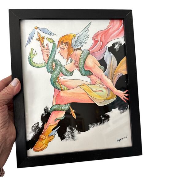 Hermes God Mercury Romantic Print with Signature M. Reyes - Picture 5 of 9
